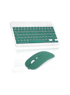 Buy Wireless Keyboard and Mouse Combo Bluetooth Keyboard Mouse Set with Rechargeable Battery Dark Green in UAE