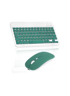 اشتري Wireless Keyboard and Mouse Combo Bluetooth Keyboard Mouse Set with Rechargeable Battery Dark Green في الامارات