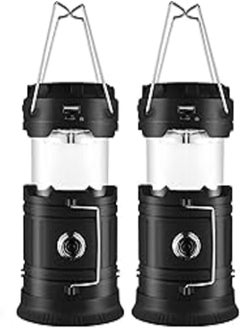 Buy 2 Pack Rechargeable Camping Lights Portable Camping Lantern with Foldable Hook, Battery Powered Lamp, Waterproof LED Camping Light, Applicable to Hurricane, Emergency, Family [Energy Class A+++] in Egypt