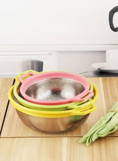 Buy 3 pieces of multi-use strainer in different sizes - multi-colored in Egypt