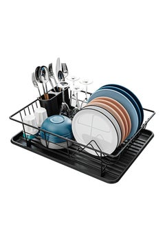 Buy Dish Rack Dish Drying Stand Dish Drainer Plate Rack Dish rake Kitchen Organizer Dish Drying Rack Countertop Large Antibacterial Kitchen Utensils Dish racks Dish Stand (Black) in UAE