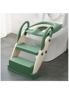 Buy Potty Training Seat for Kids, Toddler Toilet Potty Chair with Sturdy Non-Slip Step Stool Ladder,  Foldable Toilet Trainer for Children from 1-8 Years (Green) in Saudi Arabia