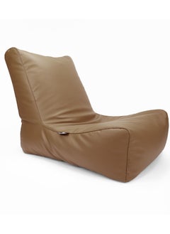 اشتري Luxe Decora Sereno Recliner Lounger Faux Leather Bean Bag with Filling Brown في الامارات