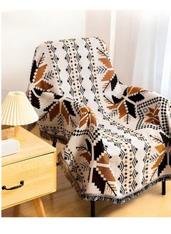 Buy Sofa Throw Blanket,Bohemian Geometric Tassel Woven Sofa Blanket For Bedroom Recliner,Moisture Proof Picnic Mat For Outdoor,130x180cm in UAE