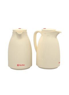 Buy Plastic Tea & Coffee Flask 1.5 Liter Creamy in Saudi Arabia