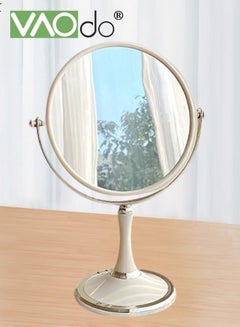 اشتري مرآة مكياج على الوجهين ، تكبير 3 مرات على جانب واحد ، قاعدة قابلة للفصل 360 درجة ، مرآة سطح مكتب محمولة يدويًا مع قوس مرآة حلاقة للحمام 23 * 33.5 * 13 سم في السعودية