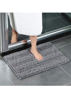 اشتري TYCOM Bathroom Rugs Bath Mat, 50x80cm, Non-Slip Soft Plush Microfiber Shower Carpet Rug, Machine Washable Quick Dry Ultra Bath Mats for Tub, Bathroom and Shower - Mixed Fiber Dark Grey في الامارات