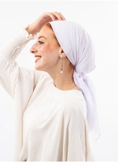 اشتري Square plain Crepe Chiffon White For Women في مصر