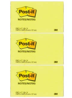 Buy 3-pad Yellow Sticky Notes 3x5 Inch Size in UAE