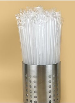 Buy 100-Piece 7.4-Inch Highly Flexible Plastic Straws, Disposable Drinking Straws - Clear in Saudi Arabia