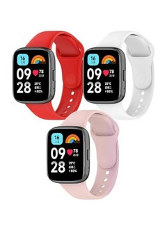 اشتري 3-Piece Silicone Replacement Strap For Xiaomi Redmi Watch 3 Active Multicolor في مصر