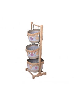 Buy 3-Layer Basket Organizer Grey in Saudi Arabia