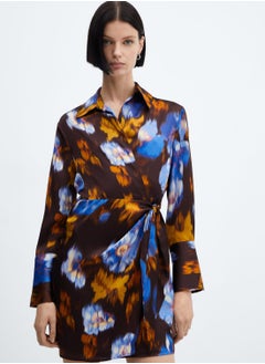 Buy Floral Print Wrap Dress in UAE