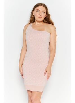 Buy Women Jacquard Mini Dress, Dusty Pink in UAE