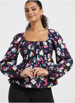 Buy Square Neck Puff Sleeve Top in UAE