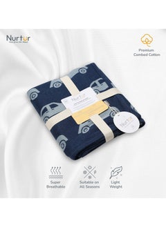 Buy Soft Baby Blankets For Boys And Girls 100% Combed Cotton Lightweight Fleece in Saudi Arabia