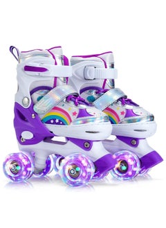 اشتري Roller Skates for Girls and Kids Adjustable with All Wheels Light up في الامارات