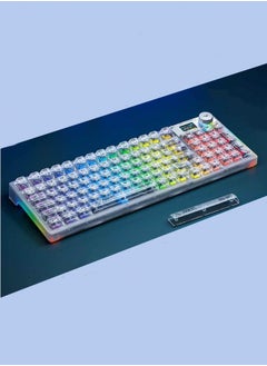 Buy Wireless three-mode Bluetooth keyboard, transparent mechanical keyboard, gaming RGB customized Gasket hot-swappable keyboard in Saudi Arabia