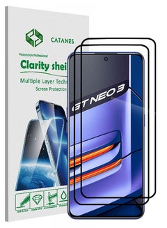 Buy 2 Pack For Realme GT Neo 3 150W Screen Protector Tempered Glass Full Glue Back in UAE