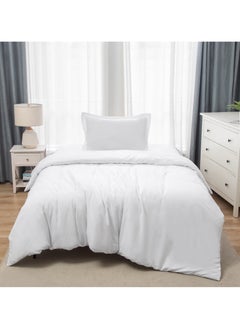 Buy Panax Bedding Duvet Cover Single Size Set- 1PC Duvet Cover 140x200CM / 1PC-Pillow Sham 50x75CM (White, Single) in UAE