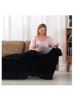 اشتري COMFY SOFT & FLUFFY CLASSIC FUR BLANKET/THROW BLACK في الامارات