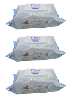 Buy Choice 3 Packs of 160 Pieces Baby Wet Towels Wipes Harmful Chemicals Free and Unscented in Saudi Arabia