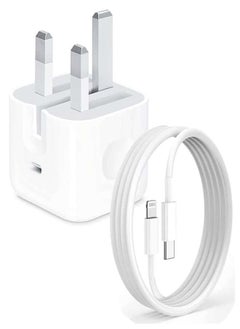 Buy 20W Type C PD Fast Charger with 1m Type C Lightning Cable Wall Power Compatible with iPhone 12 Pro Max/SE 2020/11/XR/XS/X/8/7,iPad Air 4/Pro 2020,Samsung Galaxy S21 Ultra/S21 White in UAE