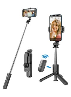 اشتري Mini Selfie Stick Tripod Stand - Compact Bluetooth Selfie Stick with Non-Slip Tripod for Mi, iPhone, Oppo, Vivo, OnePlus, Samsung في الامارات