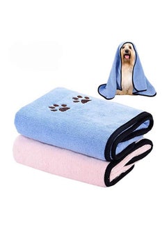 Buy 2 Pcs Towel Microfiber Quick Drying Bath Towels Large for Dogs and Puppys Super Absorbent Doggy Microfibre in Saudi Arabia