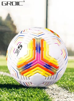 اشتري Soccer Ball Size 5，Football with Star Pattern Official Size Soccer Balls for Training,Playing,Waterproof Professional Outdoor Indoor and Match Balls في السعودية