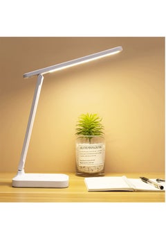 Buy LED Desk Lamp, Table Lamp For Computer/Desktop, Rechargeable, Eye-Caring, Touch Control With USB Charging Port-Bedside Table Lamp for Reading, Study Lamp for Kids, Home, Office White in Saudi Arabia
