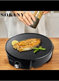 Buy SOKANY 1000W Electric Crepe Maker, for Pancakes, Eggs, & Tortillas, 12" Nonstick Grill Pan, Includes Batter Spreader & Wooden Spatula, Adjustable Temperature Control, Easy Clean in UAE