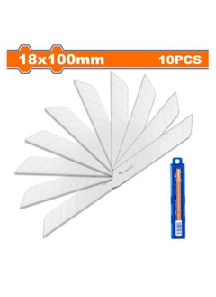 Buy Wadfow 10 Pcs Snap-Off Knife Blades Set 18x100mm (WMK1K18) in UAE