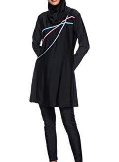 Buy Modest Islamic Swimsuit 3pc set-Black in UAE