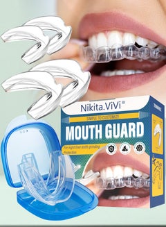 Buy 4 In 1 Mouth Guard For Teeth Grinding Custom Moldable Night Time Protection Teeth Cover Comes In 2 Sizes in UAE