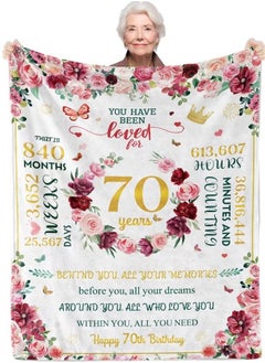 اشتري 70th Birthday Gifts for Women, 70th Birthday Throw Blanket 1953, Happy 70th Birthday Gift Ideas, Gifts for Women Turning 70, Gifts for 70 Year Old Woman, 70th Birthday Decorations for Mom 60 x 80 Inch في الامارات