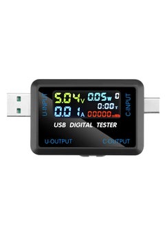 Buy USB Power Meter Testers, 2 in 1 Type C & USB Tester Color Screen LCD Digital Multimeter, USB C Voltage Current Voltmeter Amp Volt Ammeter Detector USB Cable Charger Indicator DC4.5-36V/0-8A in UAE