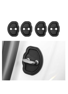 Buy Car Door Lock Cover Protector, Car Silicone Door Latch Guard Protective Cover, Vehicle Doors Locks Guard Stopper Set, Universal Silicone Protection Latches Covers for Tesla Model Y Model 3 in UAE