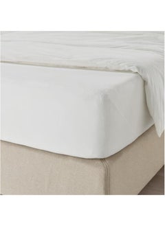 Buy Fitted sheet, white, 90x200 cm in Saudi Arabia