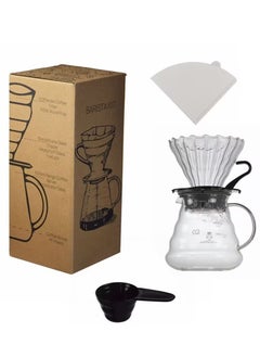 Buy V60 Coffee Machine Drip Brew Set Contains 4 pieces in Saudi Arabia