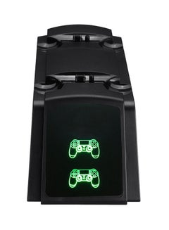 Buy Wireless Dual Controller Fast Charger Charging Dock Station Stand For Sony PS4 Black in Saudi Arabia