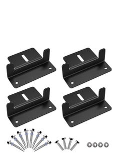 اشتري Solar Panel Mounting Bracket, Aluminum Solar Panel Z Brackets with Nuts and Bolts, Roof Solar Panel Bracket for RV, Boat, Wall, Caravans, Yacht and Other Off Gird Installation, Set of 4 Units, Black في الامارات