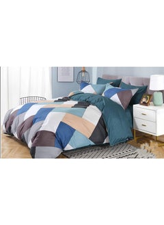 Buy King Size Flat Bed Sheet 6 Piece Set of 1 Flat Bed Sheet, 1 Duvet Bed Cover, 2 Cushion Cover and 2 Pillowcase in UAE