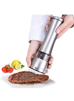 Buy Salt and Pepper Grinder Premium Ceramic Mill with Adjustable Roughness Spice Crusher Stainless Steel Manual Herb Dispenser in UAE