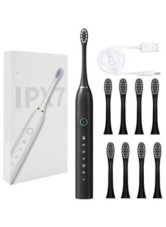 Buy Sonic Electric Toothbrushes,USB Rechargeable Ultrasonic Tooth Brush with 8 Brush Heads 6 Cleaning Modes and Smart Timer IPX7 Waterproof Cleaning Toothbrushes for Adults and Kids in Saudi Arabia