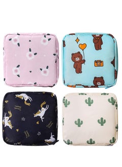 Buy Sanitary Napkin Storage Bag, Zipper Menstrual Pad Bag Portable Tampons Holder for Purse First Period Kit Teen Girls Store Pads Women(4Pcs) in Saudi Arabia