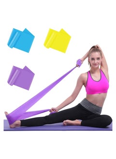Buy Resistance Bands Set - 3 Pack Elastic Exercise Bands Set for Recovery, Physical Therapy, Yoga, Pilates, Rehab, Fitness, Strength Training, Workout Bands for Home in Saudi Arabia