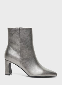 Buy Pointed Toe Mid Heel Ankle Boots in UAE