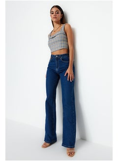 اشتري Blue High Waist Wide Leg Jeans TWOSS23JE00068 في مصر