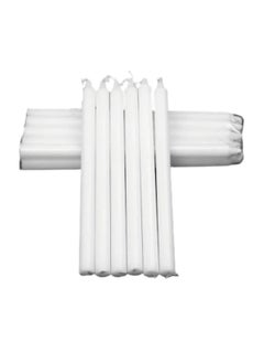 Buy Set of (16) Pcs White Taper Candlesticks 10 Inch Tall Taper Candles Dripless Dinner Candle Sticks Natural Wax with Cotton Wicks 8 Hour Burn Time in UAE